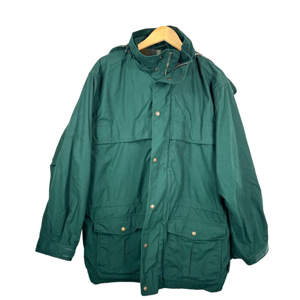 VTG Eddie Bauer mens Mountain Parka Wool lined Utility Jacket Green‎ 90s sz L